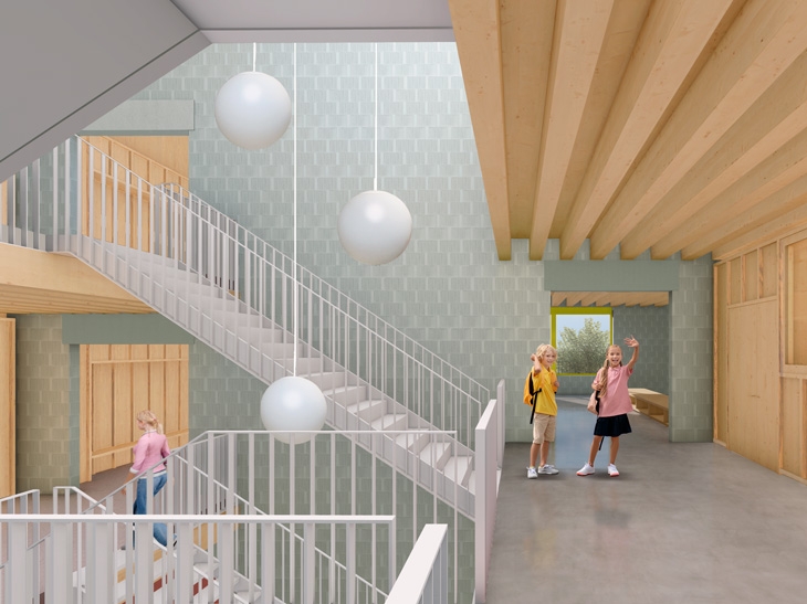 Concours de projet pour l'extension de l’école primaire de Matran, Fribourg.
Concours d’architecture 2021, 5ème prix.
Collaborateur: Pablo Losa Fontangordo