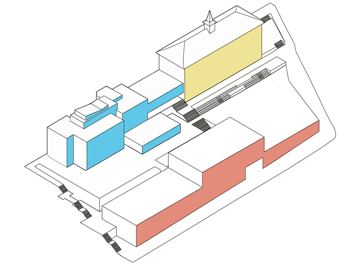 Concours de projet pour le Collège Principal de Pully, Vaud.
Concours 2021.
Collaborateur : Pablo Losa Fontangordo.