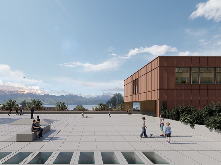 Concours de projet pour le Collège Principal de Pully, Vaud.
Concours 2021.
Collaborateur : Pablo Losa Fontangordo.