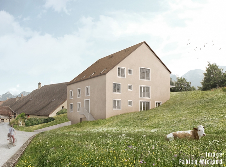Construction d'une maison de six logements à Valeyres-sous-Rances, Vaud.
Maître de l’ouvrage : privé.