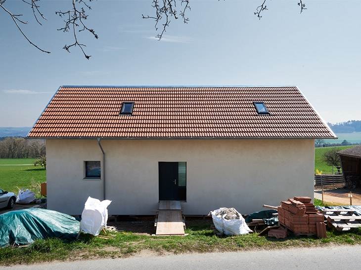 Projet pour deux micro-maisons en paille porteuse à Surpierre, Fribourg.